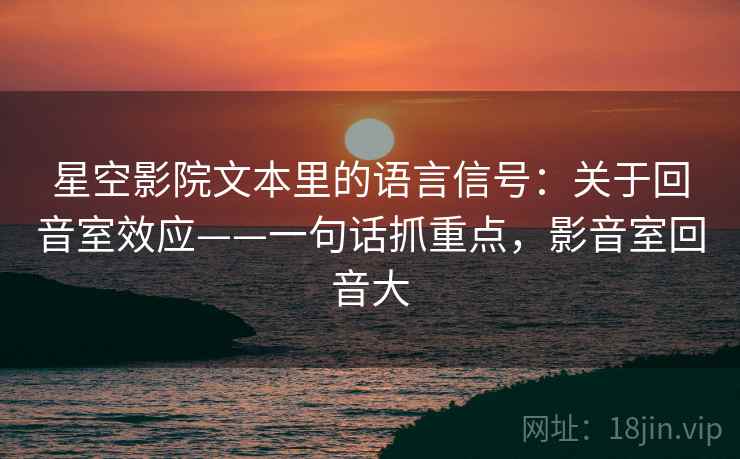 星空影院文本里的语言信号：关于回音室效应——一句话抓重点，影音室回音大
