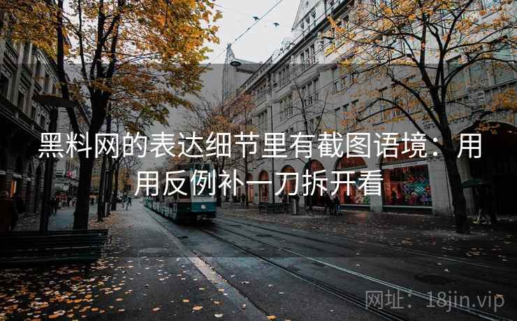 黑料网的表达细节里有截图语境：用用反例补一刀拆开看